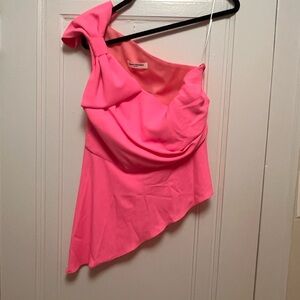 Amanda Uprichard Pink One-Shoulder Top